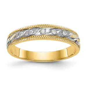 14k Two Tone Gold Diamond Ladies Wedding Band