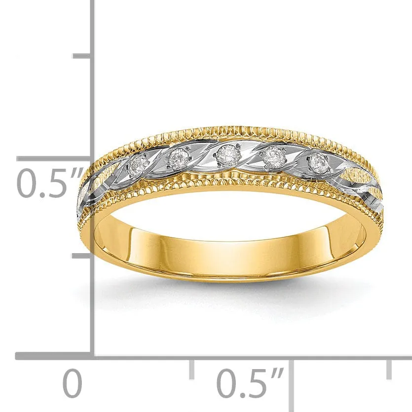 14k Two Tone Gold Diamond Ladies Wedding Band