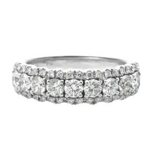 14K White Gold 1.10ct Diamond Anniversary Women's Wedding Band