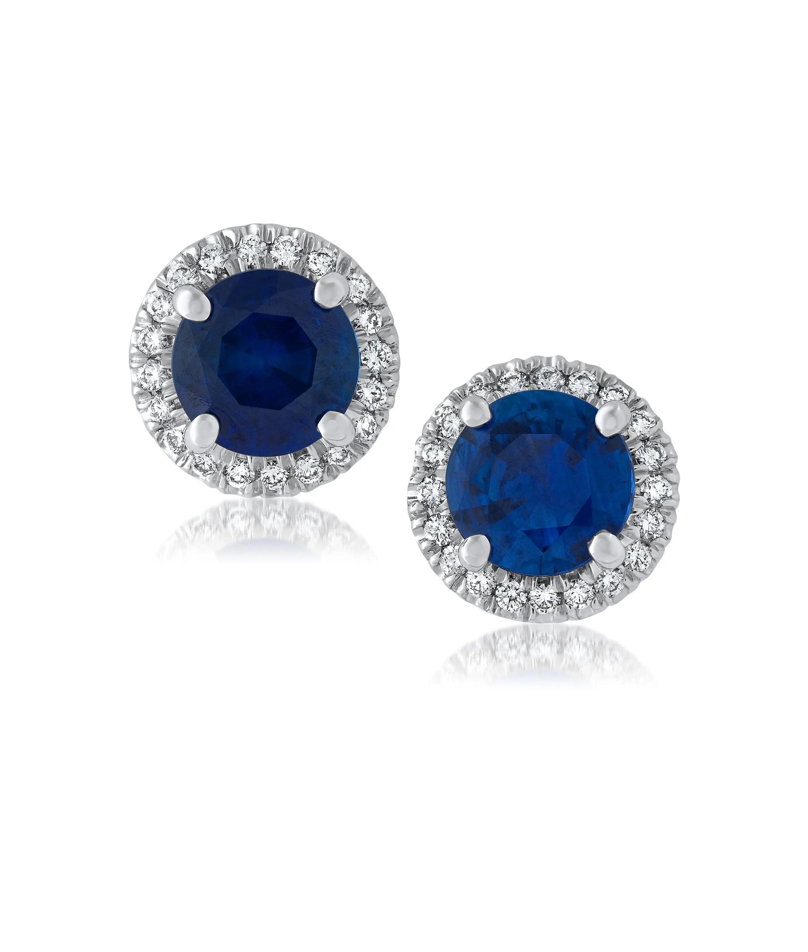 2.35ct Sapphire and 0.18ct Diamond Earrings in Platinum