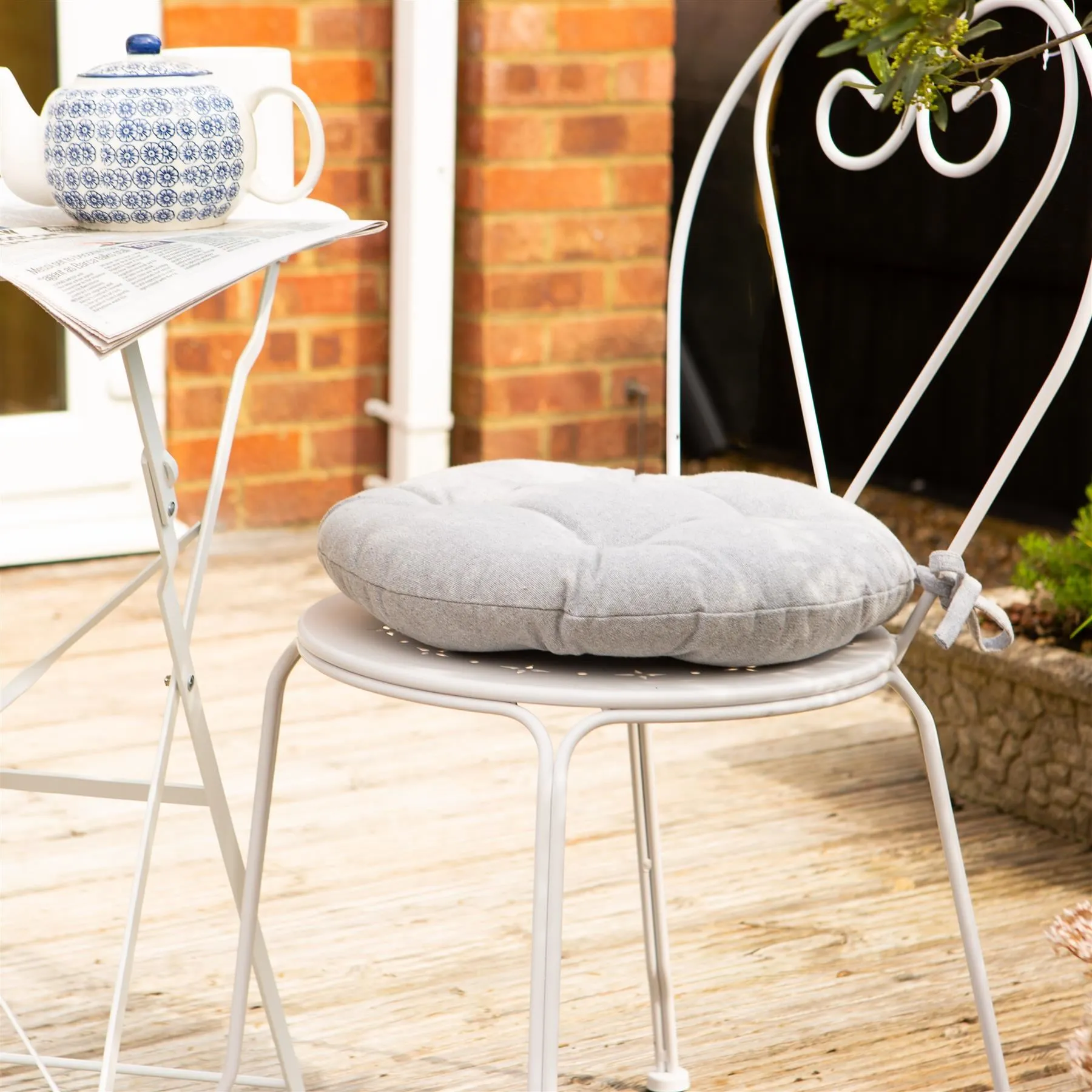 40cm Round Cotton Garden Seat Pad - By Harbour Housewares