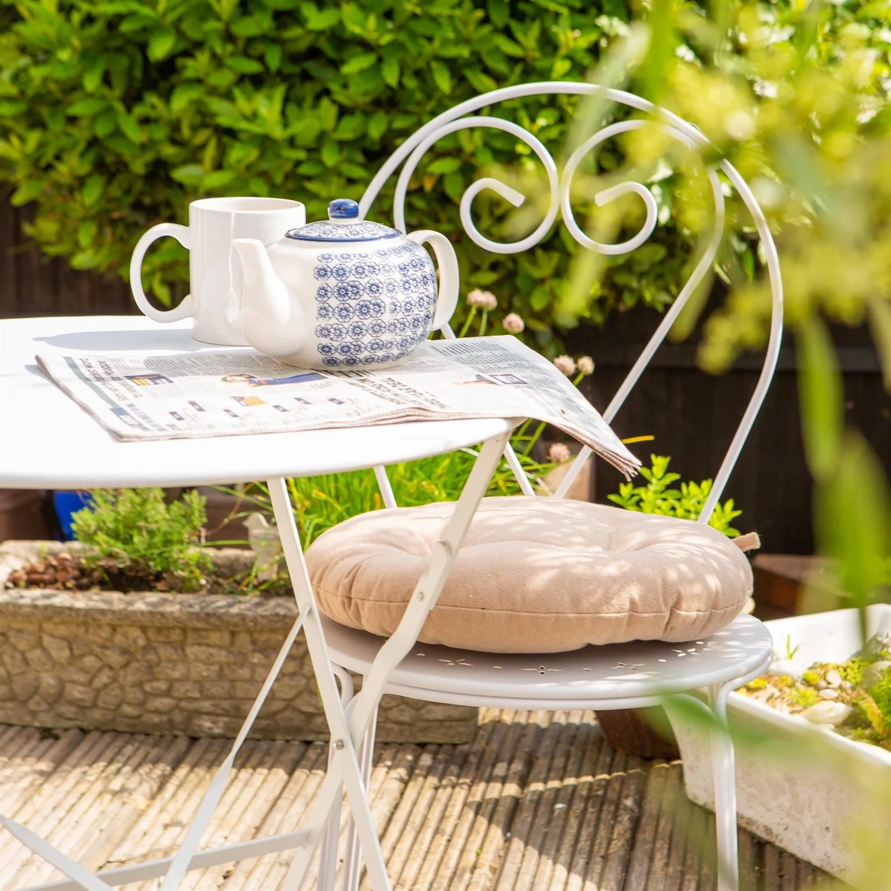 40cm Round Cotton Garden Seat Pad - By Harbour Housewares