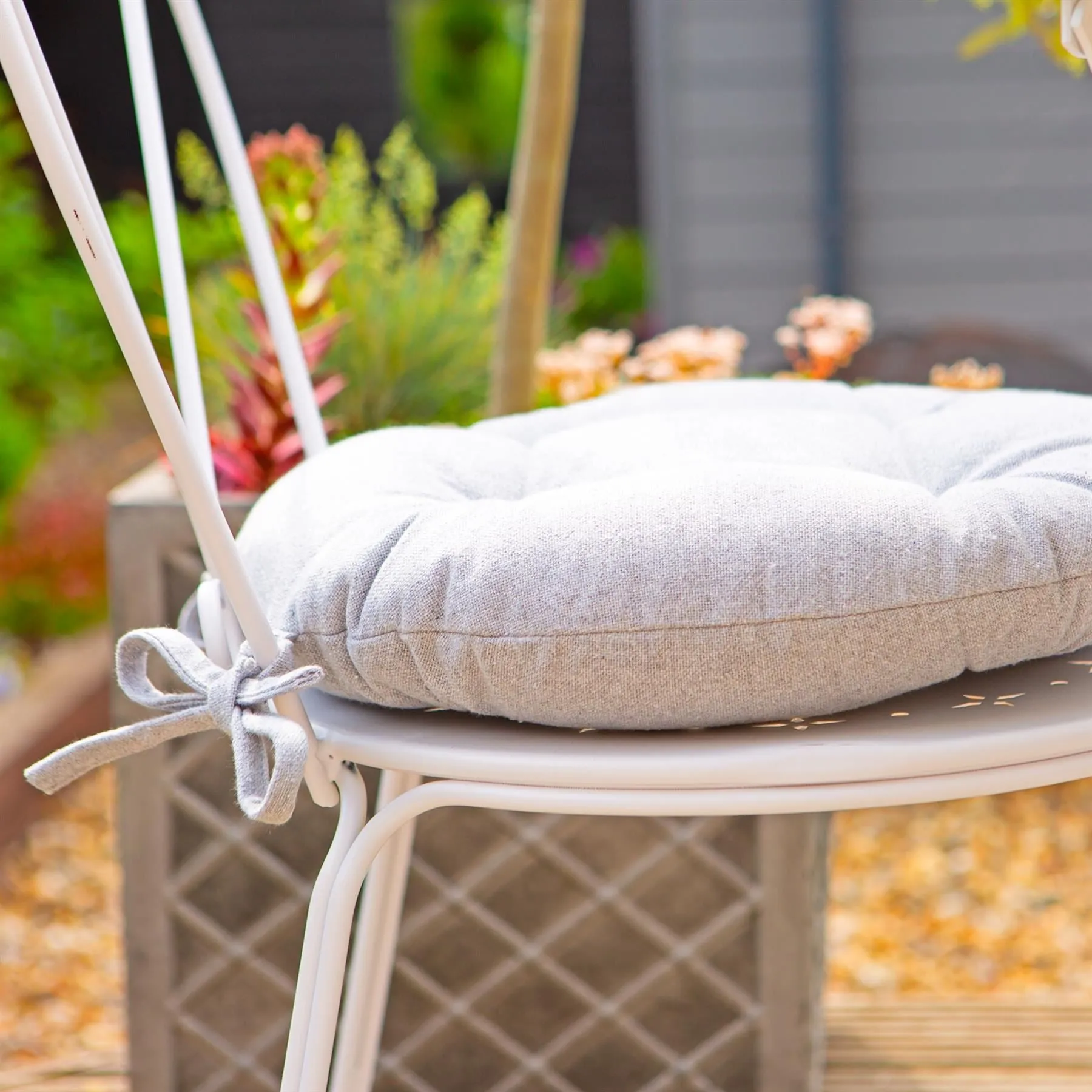 40cm Round Cotton Garden Seat Pad - By Harbour Housewares