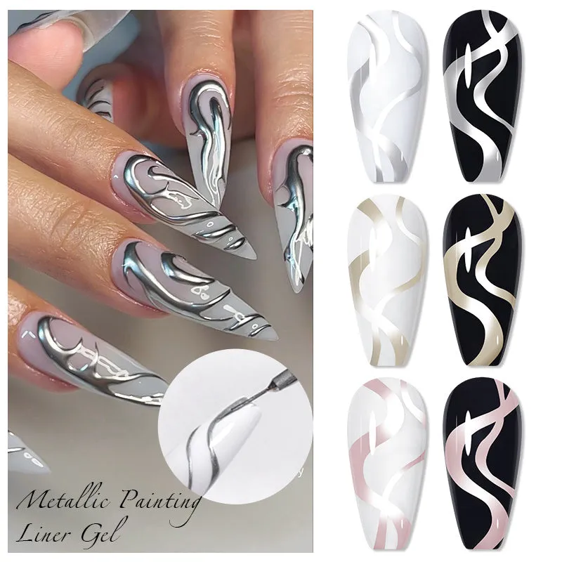 5ml Metallic Gel Paint for Stunning 3D Nail Art Design