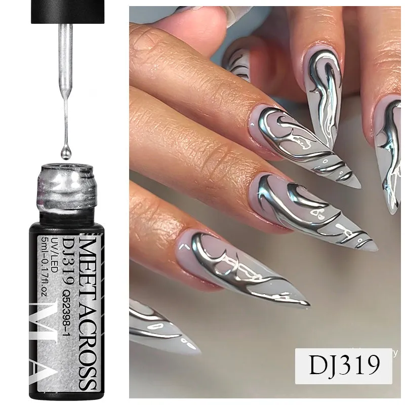 5ml Metallic Gel Paint for Stunning 3D Nail Art Design