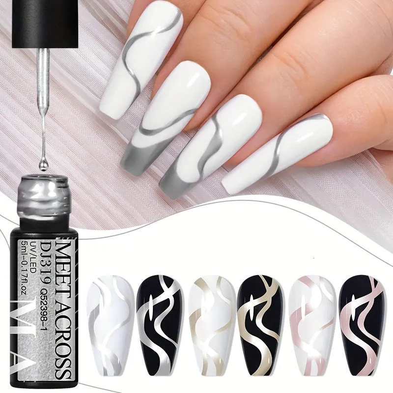 5ml Metallic Gel Paint for Stunning 3D Nail Art Design