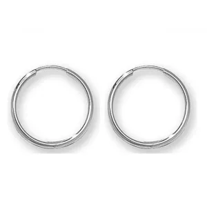 9CT White Gold 14mm Sleepers Earrings ES111W