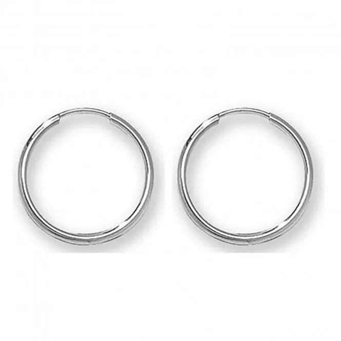 9CT White Gold 14mm Sleepers Earrings ES111W