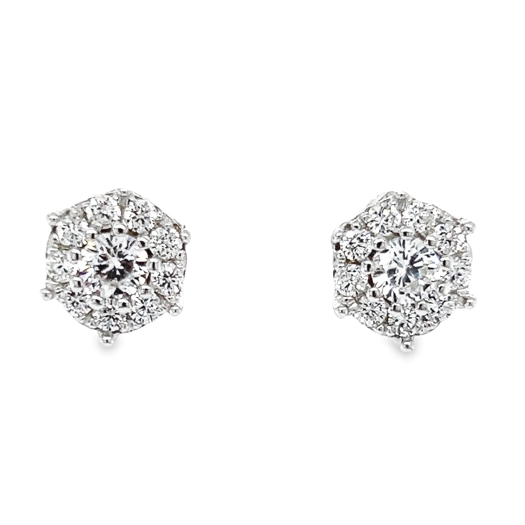 A763 CZ Stone Flower Post Earrings