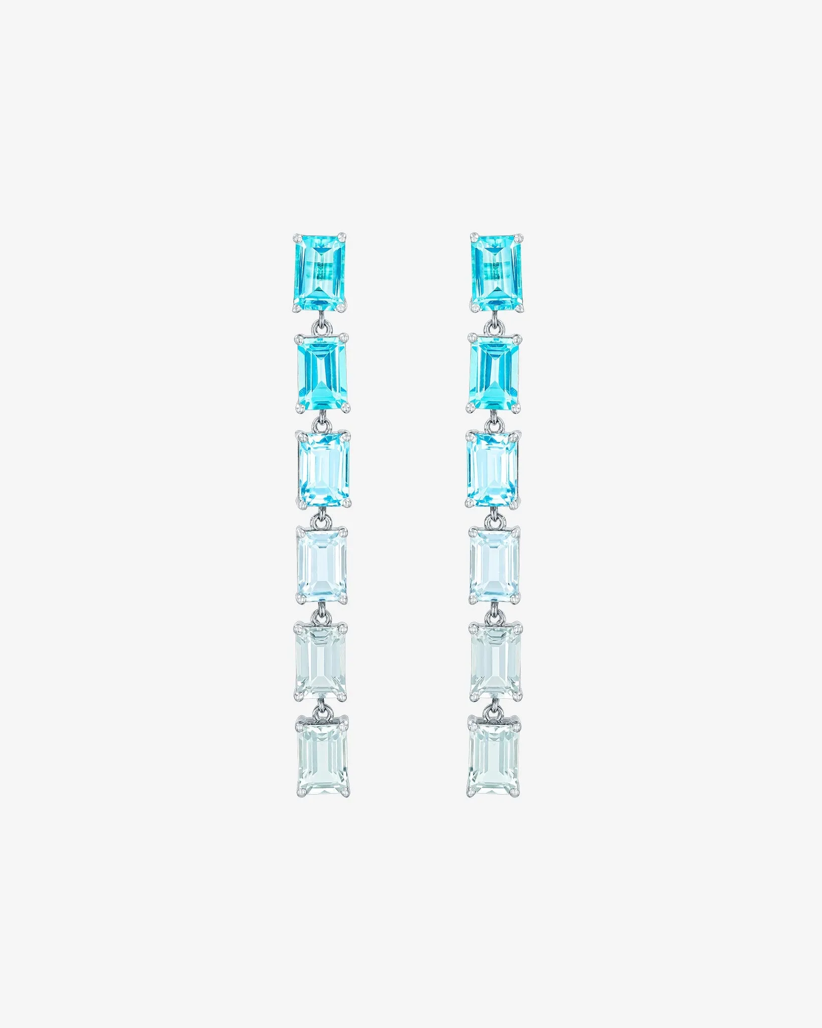 Amalfi Emerald Cut Blue Ombre Midi Drop Earrings