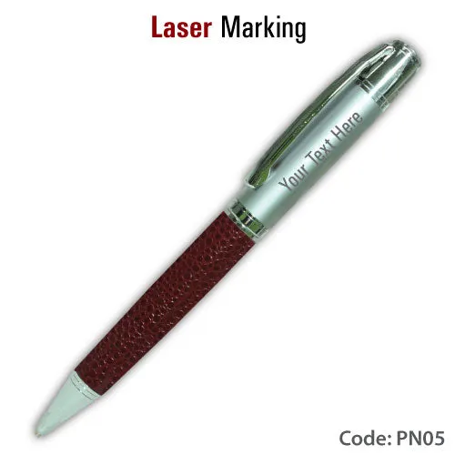 AMS-PN-05 - Metal pen (Leather type barrel)