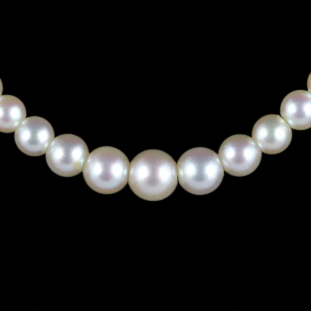 Antique Victorian Pearl Diamond Necklace Circa 1900