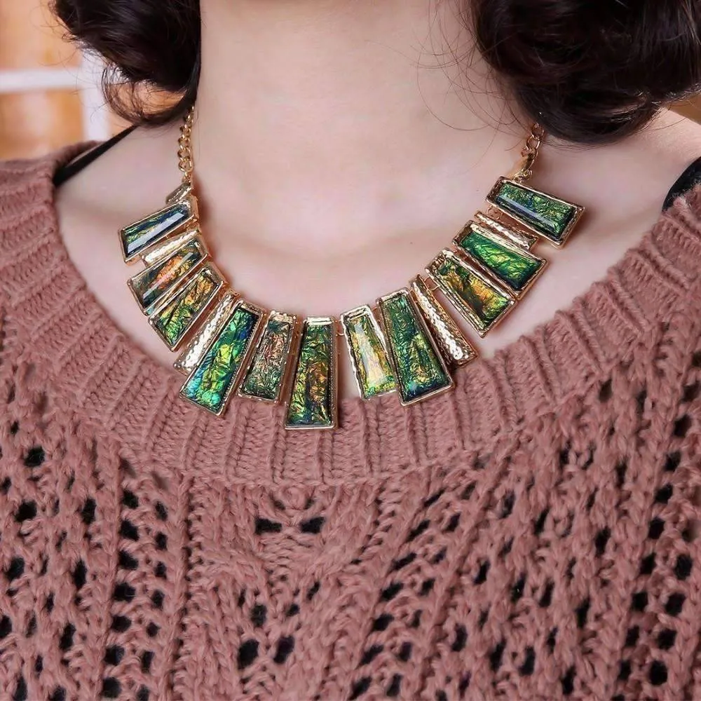 Aztec Empire Collar Necklace and Earrings Set