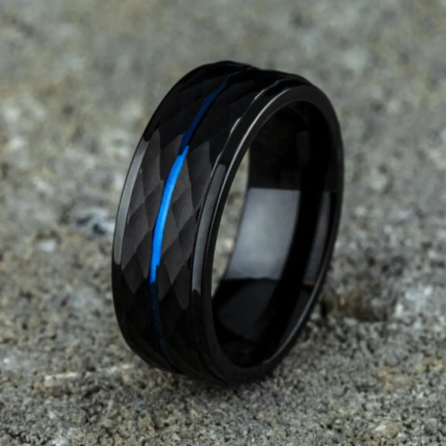 Benchmark "The McClane" 8MM Black Cobalt Wedding Band