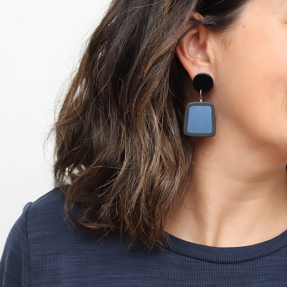 Black and Blue Stori Statement Earrings