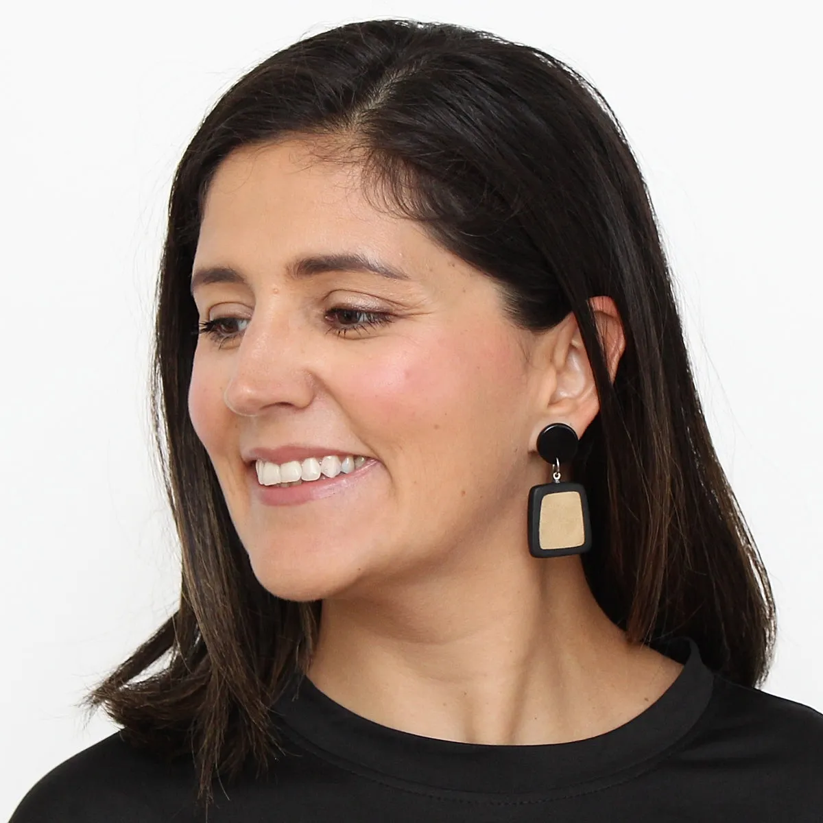 Black and Gold Stori Statement Earrings