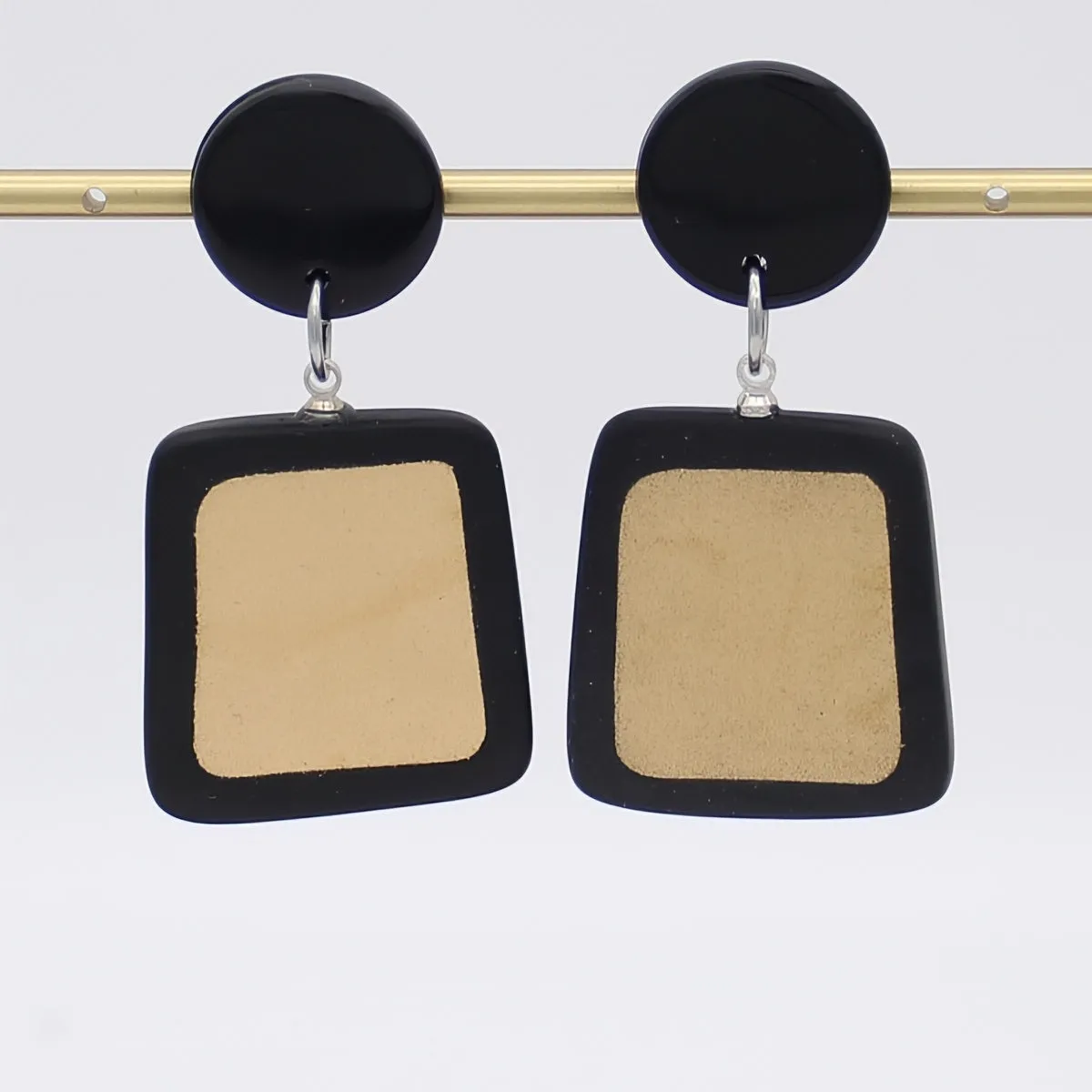 Black and Gold Stori Statement Earrings