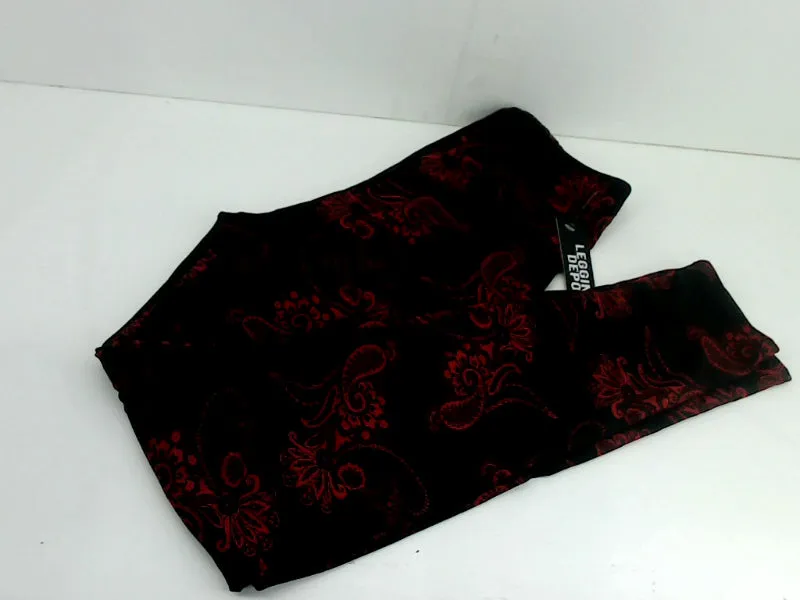 Black and Red Paisley Print Leggings Onesize