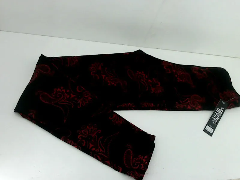 Black and Red Paisley Print Leggings Onesize