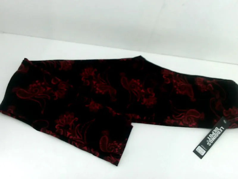 Black and Red Paisley Print Leggings Onesize