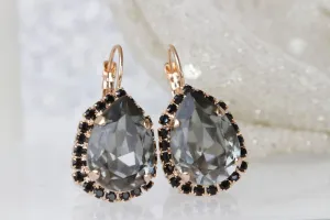 BLACK GRAY EARRINGS