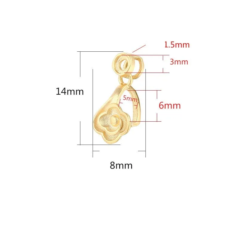 Blank Pendant Setting 18k Gold Vermeil Sterling Silver Flower Buckle Clip 925 3x3 5x6mm Two Gemstones No Prongs DIY Jewelry Wholesale