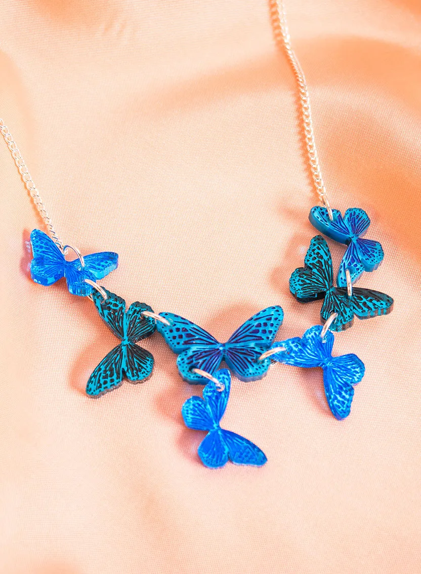 Blue Butterflies Necklace