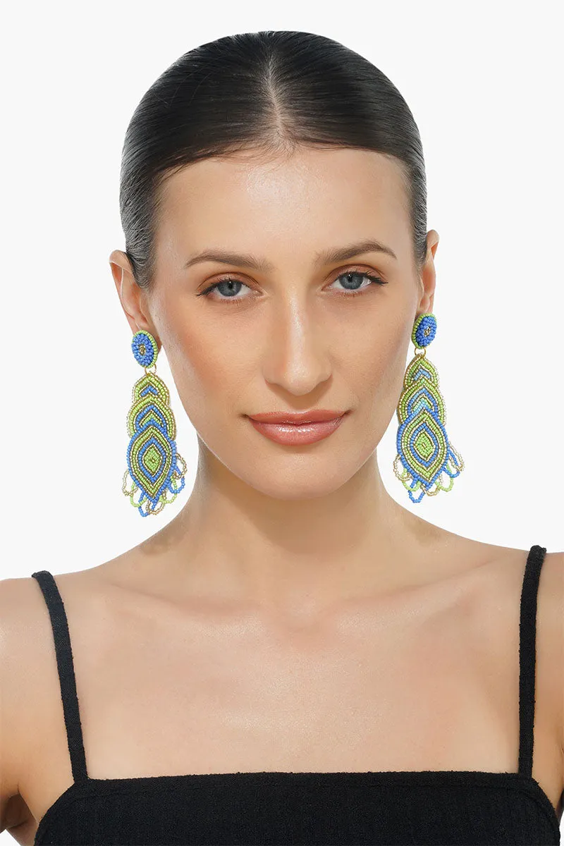 Blue Haze Beaded Earrings