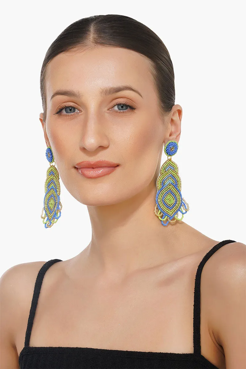 Blue Haze Beaded Earrings