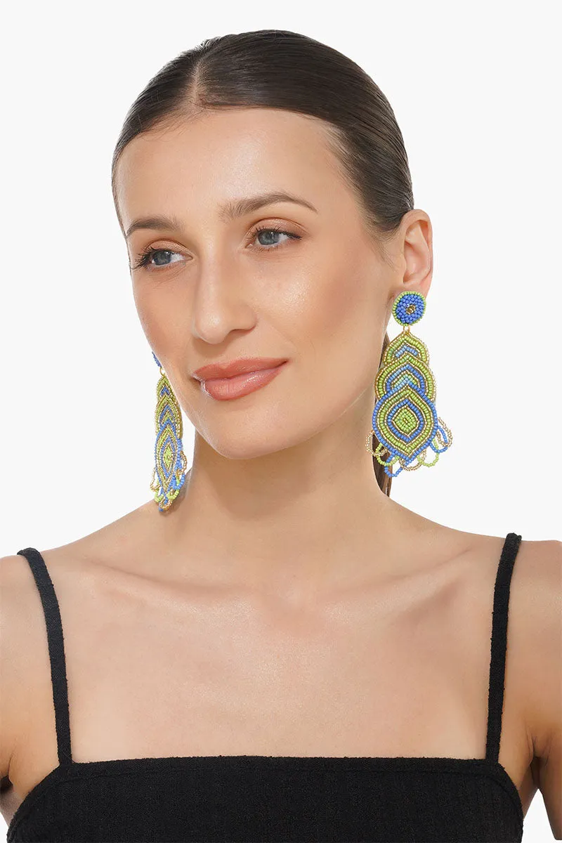 Blue Haze Beaded Earrings