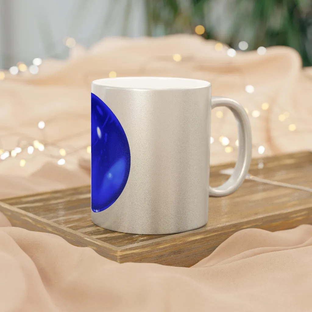 Blue Orb Metallic Mug (Silver / Gold)