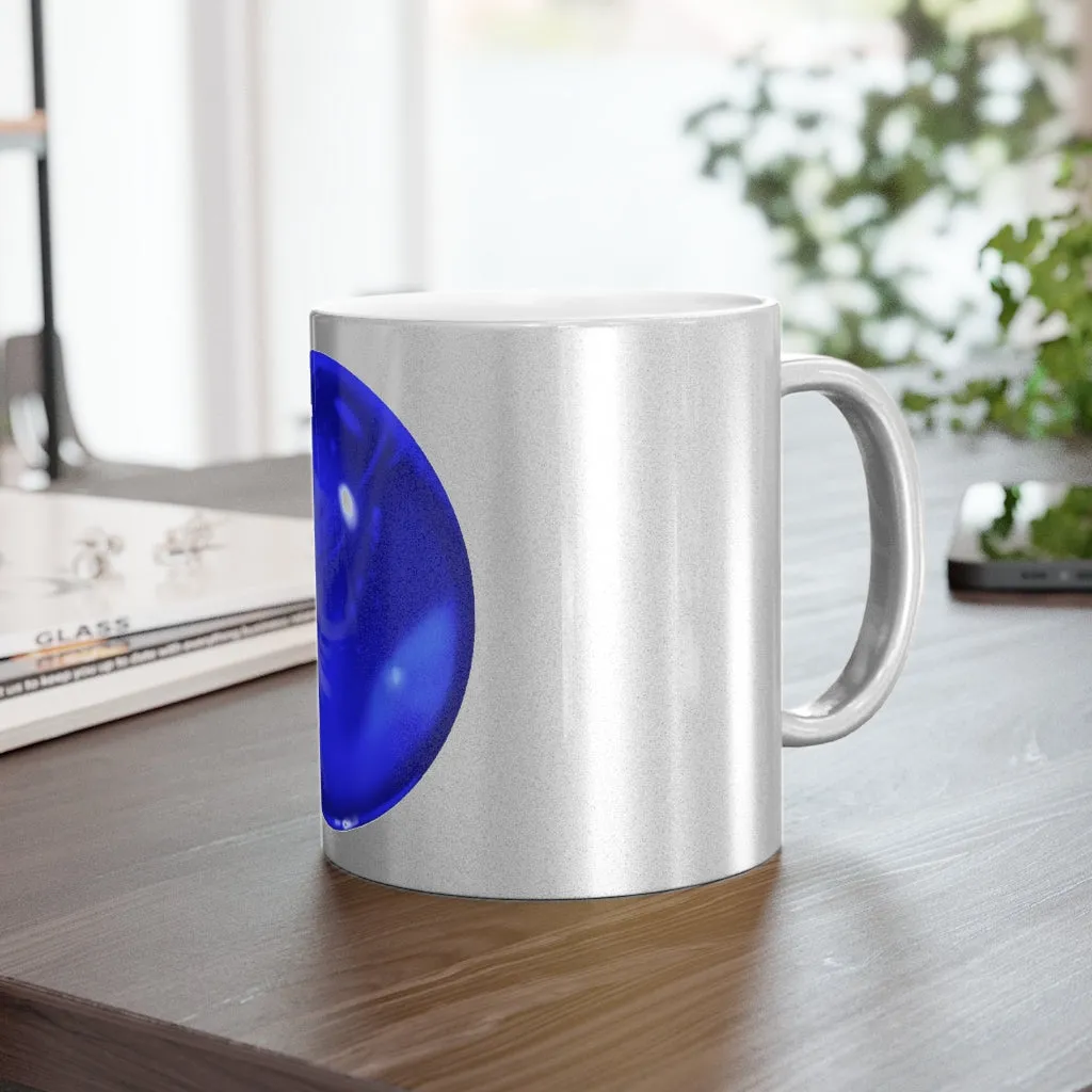 Blue Orb Metallic Mug (Silver / Gold)