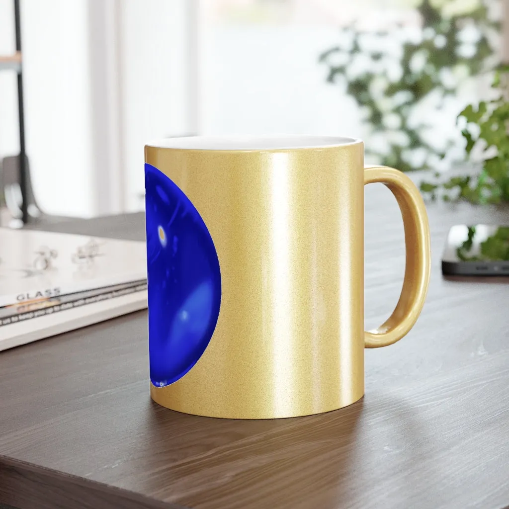 Blue Orb Metallic Mug (Silver / Gold)