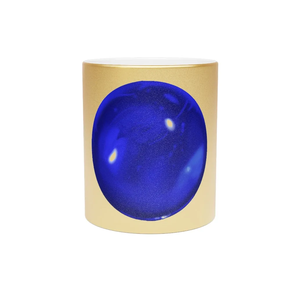 Blue Orb Metallic Mug (Silver / Gold)