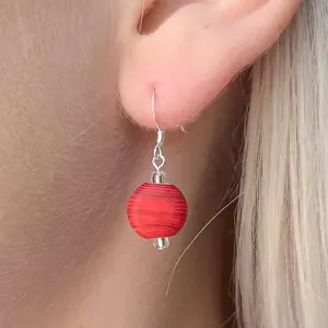 Carrie Elspeth Red Strata Beaded Drop Earrings