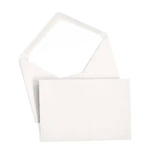 Classic Stationery Set - Laid Finish, Deckled Edge - 4" x 6" - White