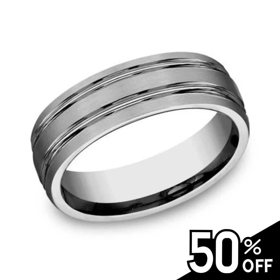 Comfort-Fit Satin Finish Wedding Band