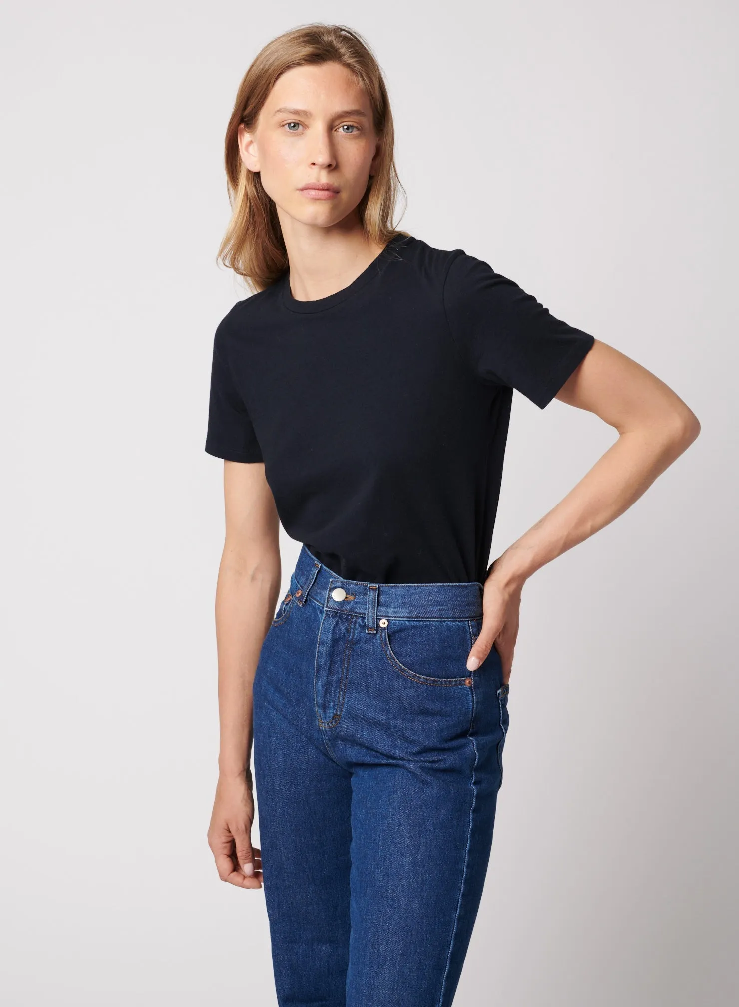 Cotton 'Silk Touch' Short Sleeve Semi Relaxed Crewneck T-Shirt