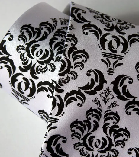 Damask Print Silk Necktie