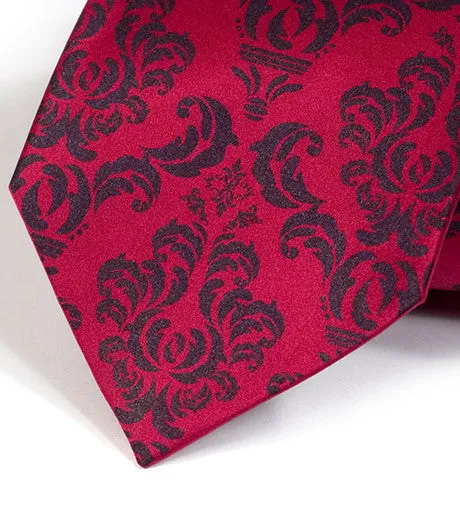 Damask Print Silk Necktie