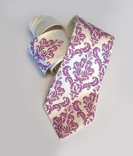 Damask Print Silk Necktie