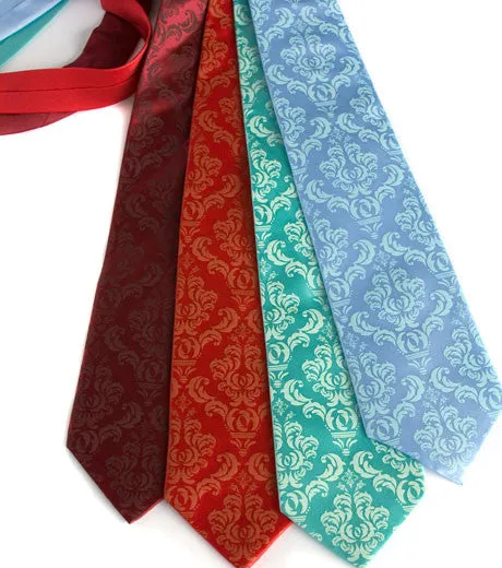 Damask Print Silk Necktie