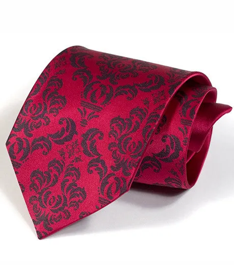 Damask Print Silk Necktie