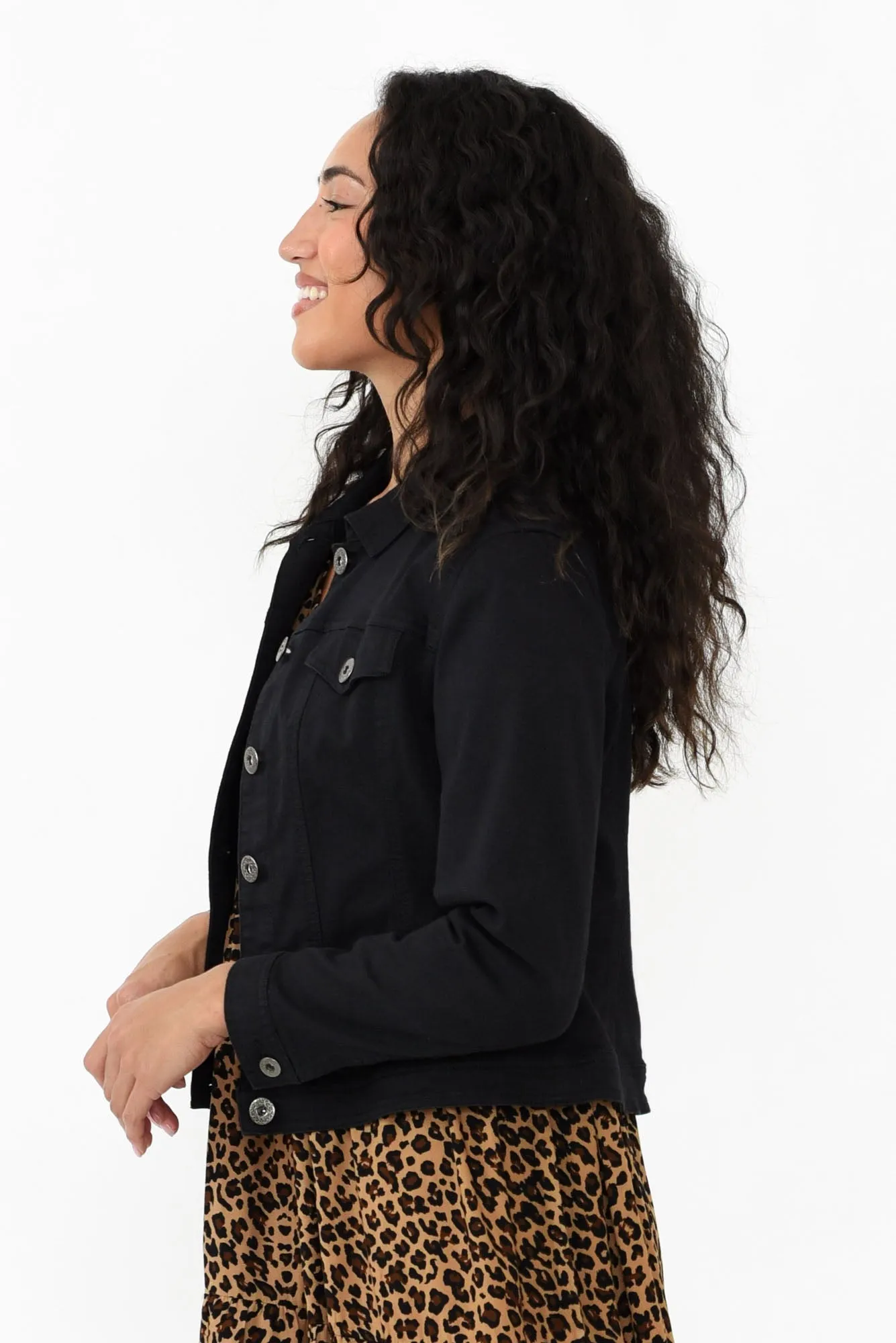 Danielle Black Stretch Jean Jacket