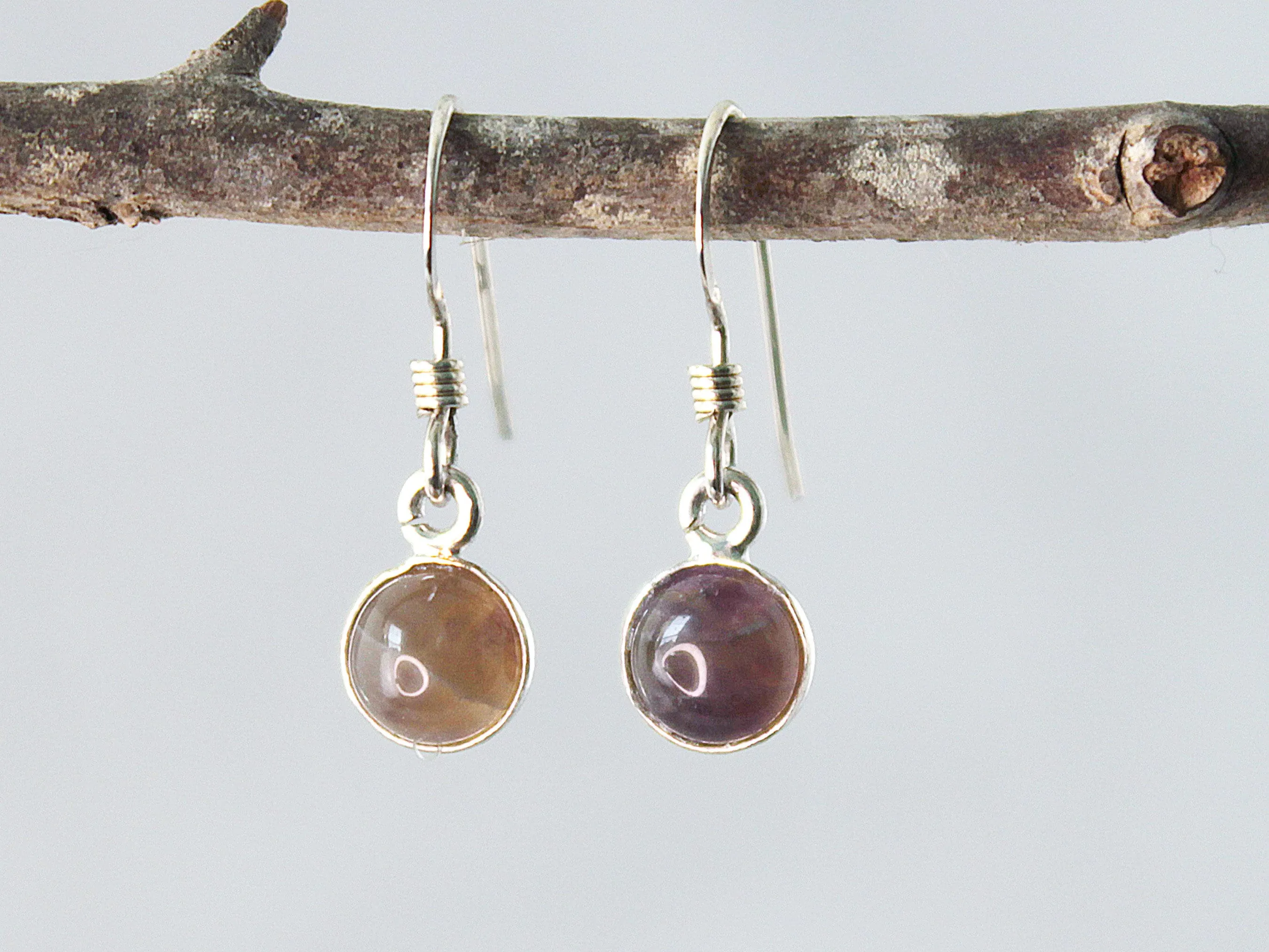 Dark Agate Sterling Silver Earrings