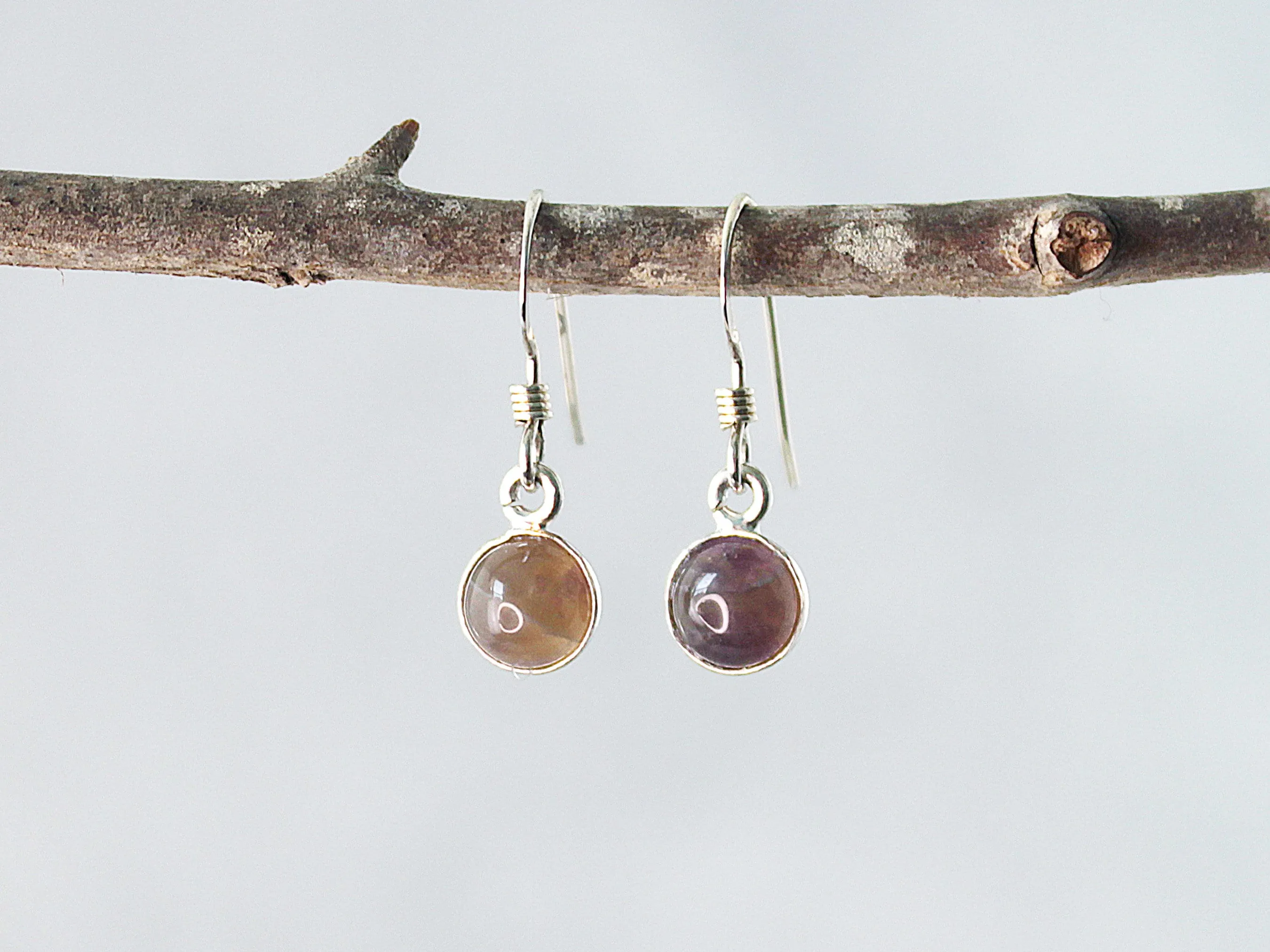 Dark Agate Sterling Silver Earrings