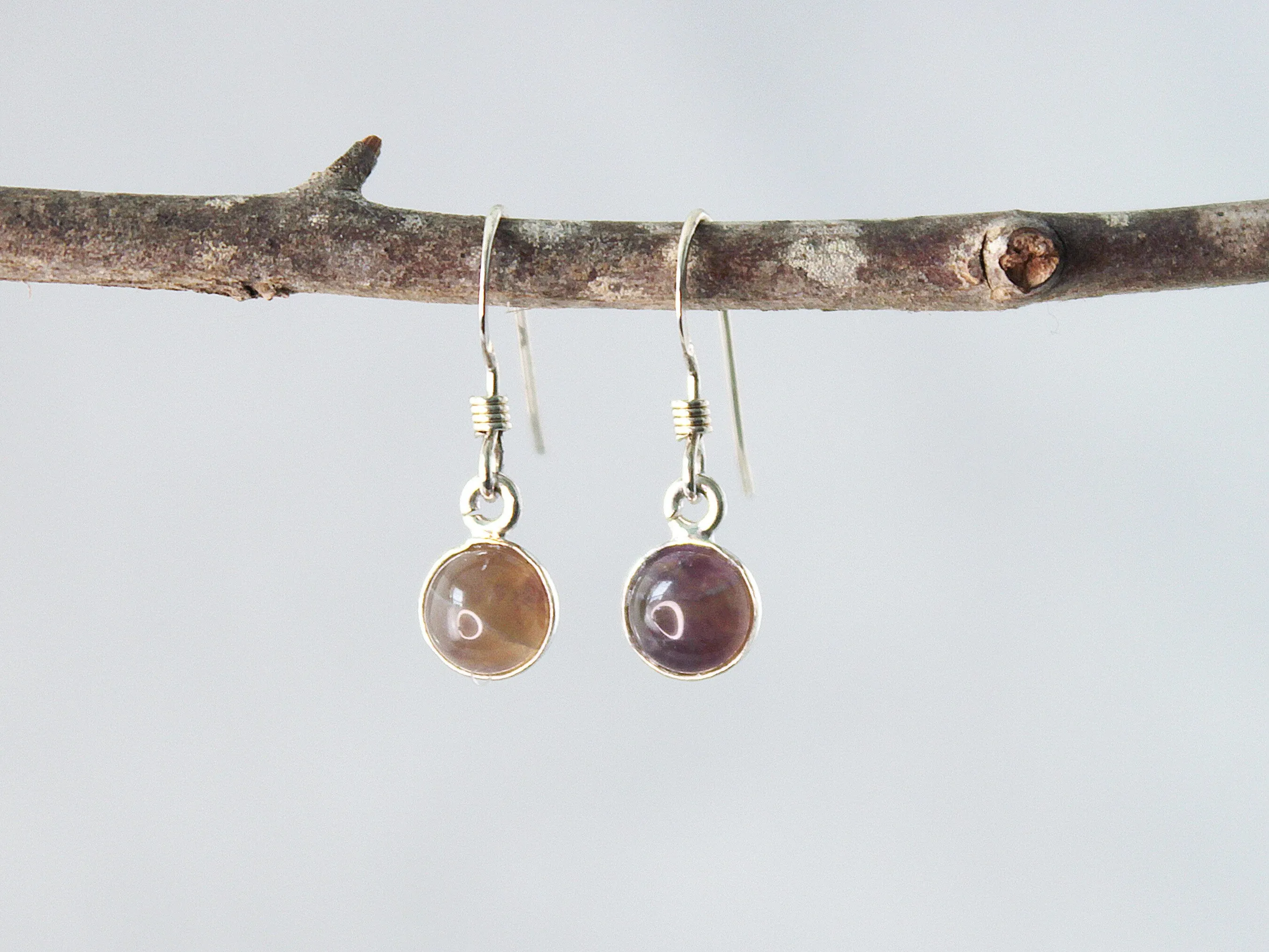 Dark Agate Sterling Silver Earrings