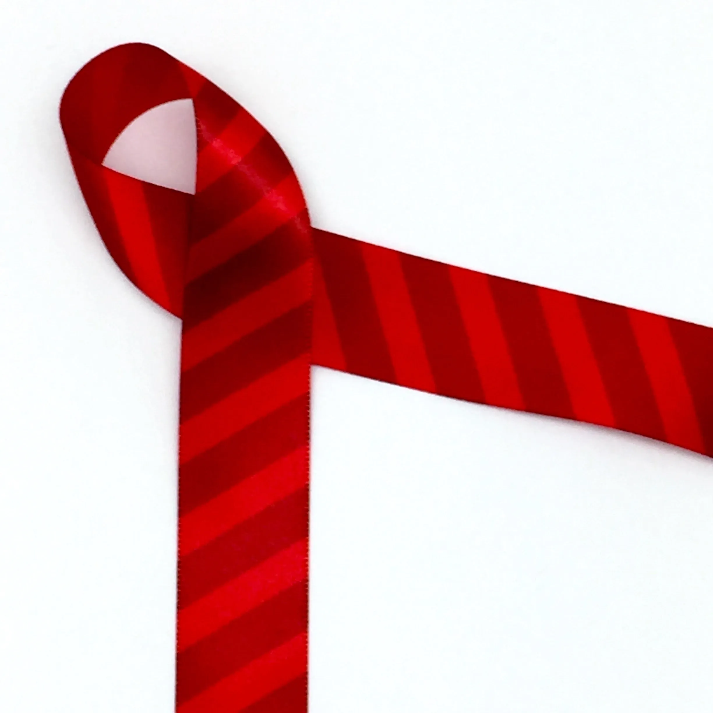 Dark Red Stripes Ribbon printed on 5/8" and 7/8" Hot Red Single Face Satin ribbon