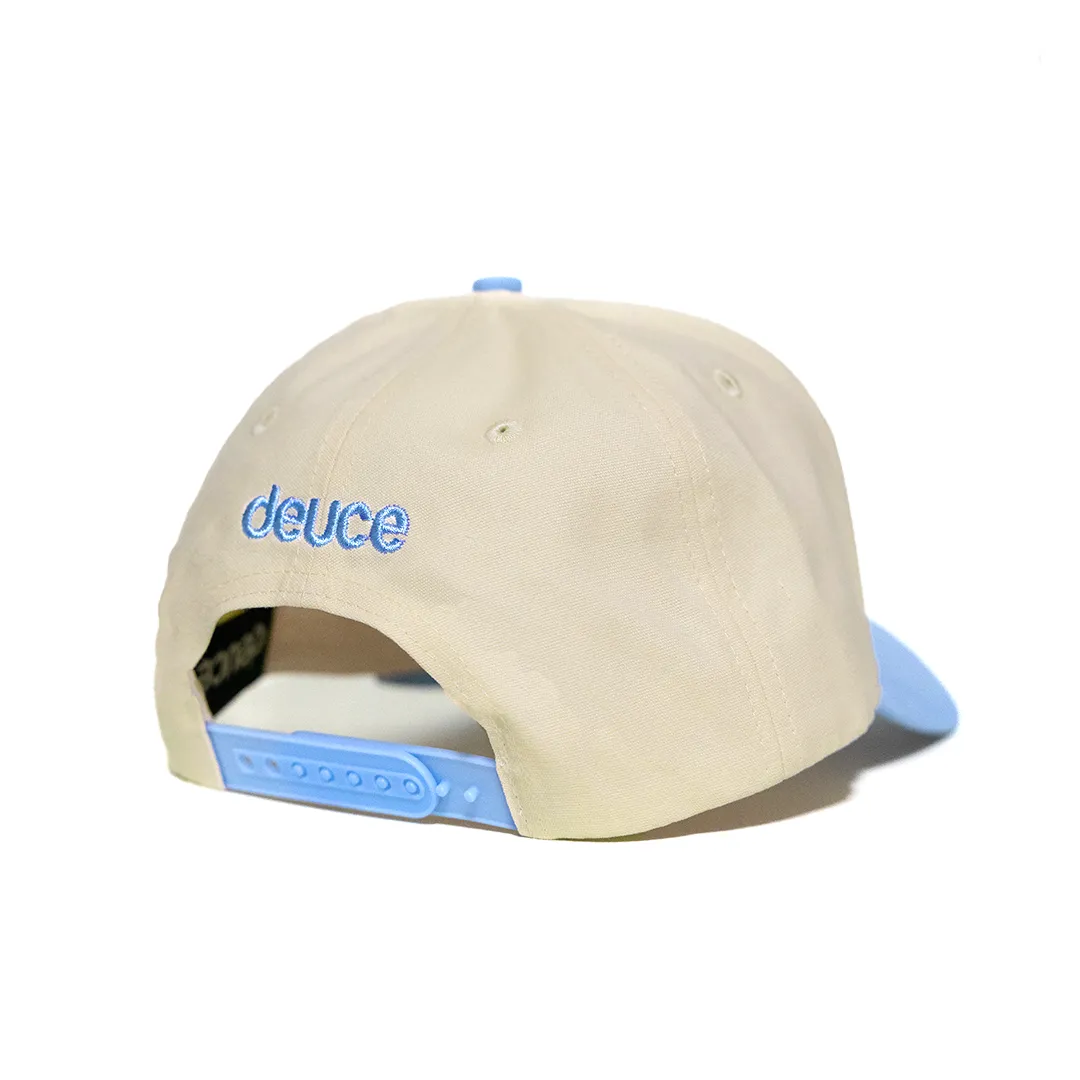 Deuce Peace Snapback Hat  | Off White/Carolina Blue