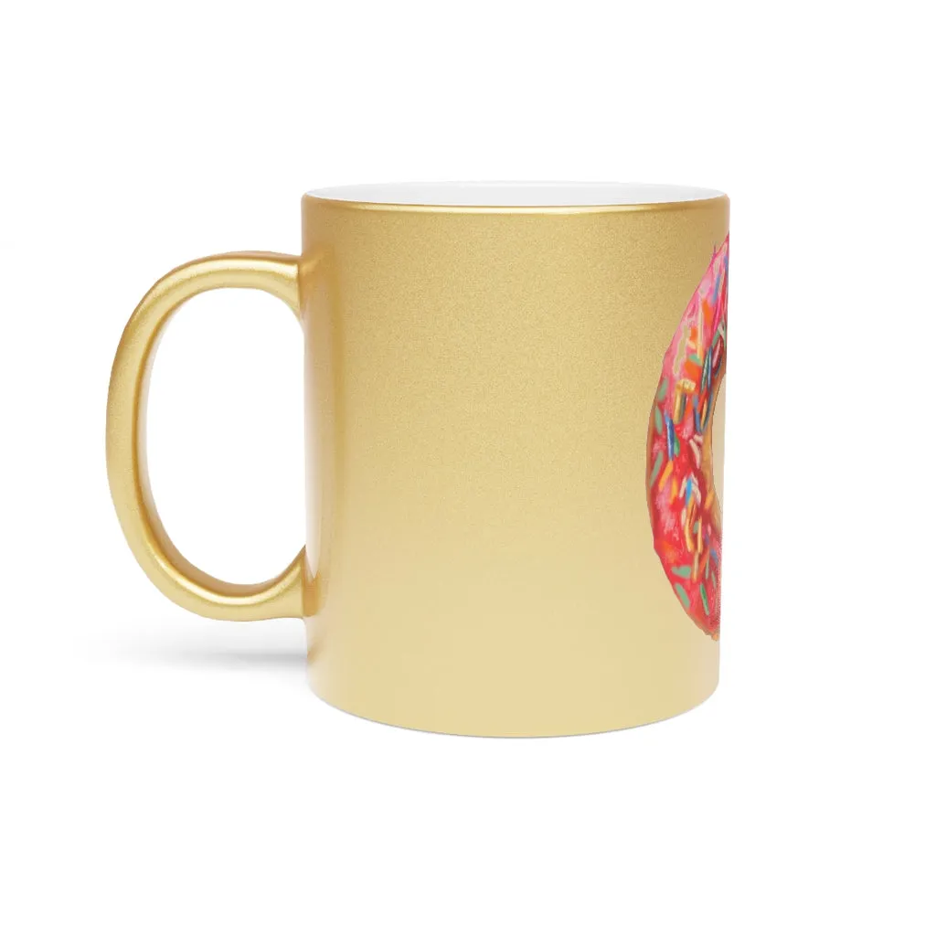 Donut Metallic Mug (Silver / Gold)